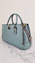 Load image into Gallery viewer, Coach Mason Carryall in Sage Pale Blue Green Smooth Leather Snakeskin Handbag - Coach 38717