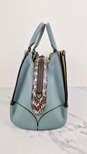 Load image into Gallery viewer, Coach Mason Carryall in Sage Pale Blue Green Smooth Leather Snakeskin Handbag - Coach 38717