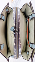 Load image into Gallery viewer, Coach Mason Carryall in Sage Pale Blue Green Smooth Leather Snakeskin Handbag - Coach 38717