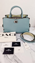 Load image into Gallery viewer, Coach Mason Carryall in Sage Pale Blue Green Smooth Leather Snakeskin Handbag - Coach 38717
