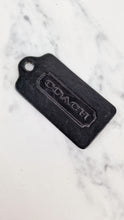 Load image into Gallery viewer, Oversized Coach Hangtag in Black Smooth Leather - Bag charm Accessory
