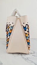 Load image into Gallery viewer, Coach 1941 Rogue Tote Bag With Links in Chalk Smooth Leather Blue, Yellow Colorblock Handbag - Coach 10496