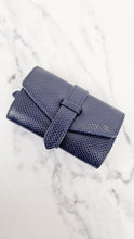 Load image into Gallery viewer, Aspinal of London Blue Lizard Travel Jewelry Jewellery Roll - Wallet Navy Dark Blue
