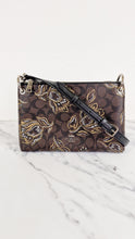 Load image into Gallery viewer, Coach Mia Crossbody Bag in Chestnut Brown Signature Coated Canvas with Metallic Gold and Silver Tulips Flowers - Coach F77982