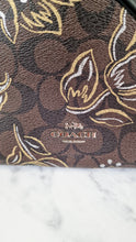 Load image into Gallery viewer, Coach Mia Crossbody Bag in Chestnut Brown Signature Coated Canvas with Metallic Gold and Silver Tulips Flowers - Coach F77982