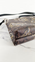 Load image into Gallery viewer, Coach Mia Crossbody Bag in Chestnut Brown Signature Coated Canvas with Metallic Gold and Silver Tulips Flowers - Coach F77982