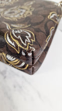 Load image into Gallery viewer, Coach Mia Crossbody Bag in Chestnut Brown Signature Coated Canvas with Metallic Gold and Silver Tulips Flowers - Coach F77982