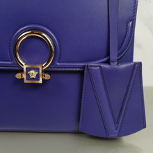 Load image into Gallery viewer, Versace DV One Purple Orange Chamois Handbag TopHandle Medusa