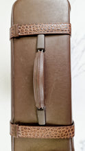 Load image into Gallery viewer, Alexander McQueen x Samsonite Travel Bag Carry-on Luggage with Croc Embossed Brown Leather and Shoulder Strap