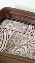 Load image into Gallery viewer, Alexander McQueen x Samsonite Travel Bag Carry-on Luggage with Croc Embossed Brown Leather and Shoulder Strap