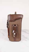 Load image into Gallery viewer, Alexander McQueen x Samsonite Travel Bag Carry-on Luggage with Croc Embossed Brown Leather and Shoulder Strap
