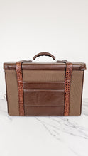 Load image into Gallery viewer, Alexander McQueen x Samsonite Travel Bag Carry-on Luggage with Croc Embossed Brown Leather and Shoulder Strap