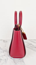 Load image into Gallery viewer, Coach 1941 Troupe Tote 16 in Deep Red Smooth Leather - Crossbody Mini Bag Handbag - Coach 79401