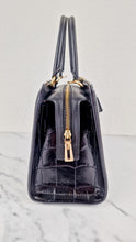 Load image into Gallery viewer, Small Coach Zoe Carryall Handbag in Croc Embossed Black Leather Crossbody - Coach F72666