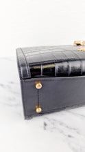 Load image into Gallery viewer, Small Coach Zoe Carryall Handbag in Croc Embossed Black Leather Crossbody - Coach F72666