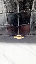 Load image into Gallery viewer, Small Coach Zoe Carryall Handbag in Croc Embossed Black Leather Crossbody - Coach F72666