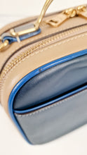 Load image into Gallery viewer, Coach 1941 Riley Lunchbox Bag in Dark Denim Blue Colorblock Smooth Leather Tophandle Crossbody Bag - Coach 704