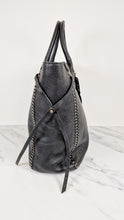 Load image into Gallery viewer, Coach Tatum Tall Tote in Black Pebble Leather with Whiplash Detail & Feather Charm - Large Black Shoulder Bag - Coach 33916
