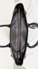 Load image into Gallery viewer, Coach Tatum Tall Tote in Black Pebble Leather with Whiplash Detail & Feather Charm - Large Black Shoulder Bag - Coach 33916