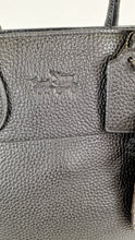 Load image into Gallery viewer, Coach Tatum Tall Tote in Black Pebble Leather with Whiplash Detail & Feather Charm - Large Black Shoulder Bag - Coach 33916