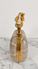Load image into Gallery viewer, RARE Alexander McQueen Skull Knuckle Box Clutch in Ayers Snakeskin with Gold Serpent & Horns - 287073 000926