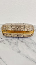 Load image into Gallery viewer, RARE Alexander McQueen Skull Knuckle Box Clutch in Ayers Snakeskin with Gold Serpent & Horns - 287073 000926