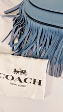 Load image into Gallery viewer, Coach 1941 Saddle 23 with Fringe in Blue Pebbled Leather - Crossbody Flap Bag - Coach 29240