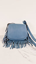 Load image into Gallery viewer, Coach 1941 Saddle 23 with Fringe in Blue Pebbled Leather - Crossbody Flap Bag - Coach 29240