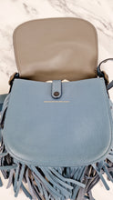 Load image into Gallery viewer, Coach 1941 Saddle 23 with Fringe in Blue Pebbled Leather - Crossbody Flap Bag - Coach 29240