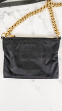 Load image into Gallery viewer, Rare Vintage Prada Black & Gold Tessuto Oro Nylon & Saffiano Leather Cut-Out Logo Crossbody Bag - Prada BT0606