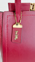 Load image into Gallery viewer, Coach 1941 Troupe Tote in Deep Red Glovetanned Smooth Leather & Buffalo-Embossed Leather - Handbag Crossbody Bag - Coach 79468