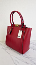 Load image into Gallery viewer, Coach 1941 Troupe Tote in Deep Red Glovetanned Smooth Leather & Buffalo-Embossed Leather - Handbag Crossbody Bag - Coach 79468