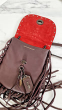Load image into Gallery viewer, Coach 1941 Fringe Saddle Bag with Pyramid Rivets in Oxblood Smooth Leather & Ram Charm - Coach 48617