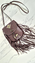 Load image into Gallery viewer, Coach 1941 Fringe Saddle Bag with Pyramid Rivets in Oxblood Smooth Leather & Ram Charm - Coach 48617