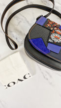 Load image into Gallery viewer, Coach 1941 Saddle 23 Bag in Black Smooth Leather with Patchwork Detail - Purple Orange Crossbody Shoulder Bag Coach 56639