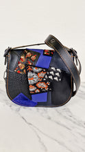 Load image into Gallery viewer, Coach 1941 Saddle 23 Bag in Black Smooth Leather with Patchwork Detail - Purple Orange Crossbody Shoulder Bag Coach 56639