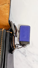 Load image into Gallery viewer, Coach 1941 Saddle 23 Bag in Black Smooth Leather with Patchwork Detail - Purple Orange Crossbody Shoulder Bag Coach 56639