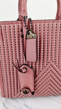 Load image into Gallery viewer, Coach 1941 Rogue 25 in Dusty Rose Pink Quilted Studded Chevron Smooth Nappa Leather - Shoulder Bag Handbag - Coach 22797