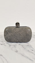 Load image into Gallery viewer, Alexander McQueen Stingray Leather Skull Box Clutch with Crystals and Purple Nappa Leather Lining - 236715 000926