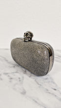 Load image into Gallery viewer, Alexander McQueen Stingray Leather Skull Box Clutch with Crystals and Purple Nappa Leather Lining - 236715 000926