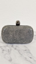Load image into Gallery viewer, Alexander McQueen Stingray Leather Skull Box Clutch with Crystals and Purple Nappa Leather Lining - 236715 000926