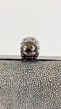 Load image into Gallery viewer, Alexander McQueen Stingray Leather Skull Box Clutch with Crystals and Purple Nappa Leather Lining - 236715 000926