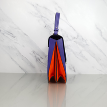 Load image into Gallery viewer, Versace DV One Purple Orange Chamois Handbag TopHandle Medusa