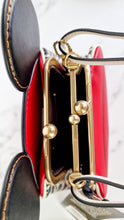 Load image into Gallery viewer, Coach 1941 Disney x Keith Haring Mickey Mouse Ears Kisslock Bag with Retro Mickey Mouse Artwork and Coach Signature in Red, White & Black Leather - Handbag Crossbody Bag - Coach 7416