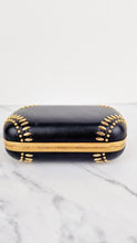 Load image into Gallery viewer, Alexander McQueen Skull Box Clutch in Black Nappa Leather With Gold Studs - 236715 000926