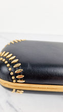 Load image into Gallery viewer, Alexander McQueen Skull Box Clutch in Black Nappa Leather With Gold Studs - 236715 000926
