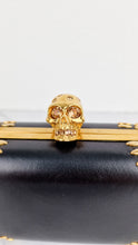 Load image into Gallery viewer, Alexander McQueen Skull Box Clutch in Black Nappa Leather With Gold Studs - 236715 000926