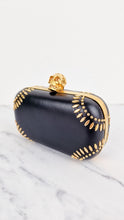 Load image into Gallery viewer, Alexander McQueen Skull Box Clutch in Black Nappa Leather With Gold Studs - 236715 000926