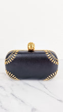 Load image into Gallery viewer, Alexander McQueen Skull Box Clutch in Black Nappa Leather With Gold Studs - 236715 000926