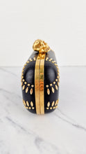 Load image into Gallery viewer, Alexander McQueen Skull Box Clutch in Black Nappa Leather With Gold Studs - 236715 000926
